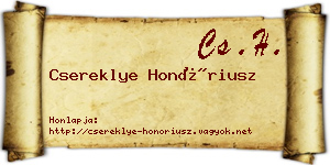 Csereklye Honóriusz névjegykártya